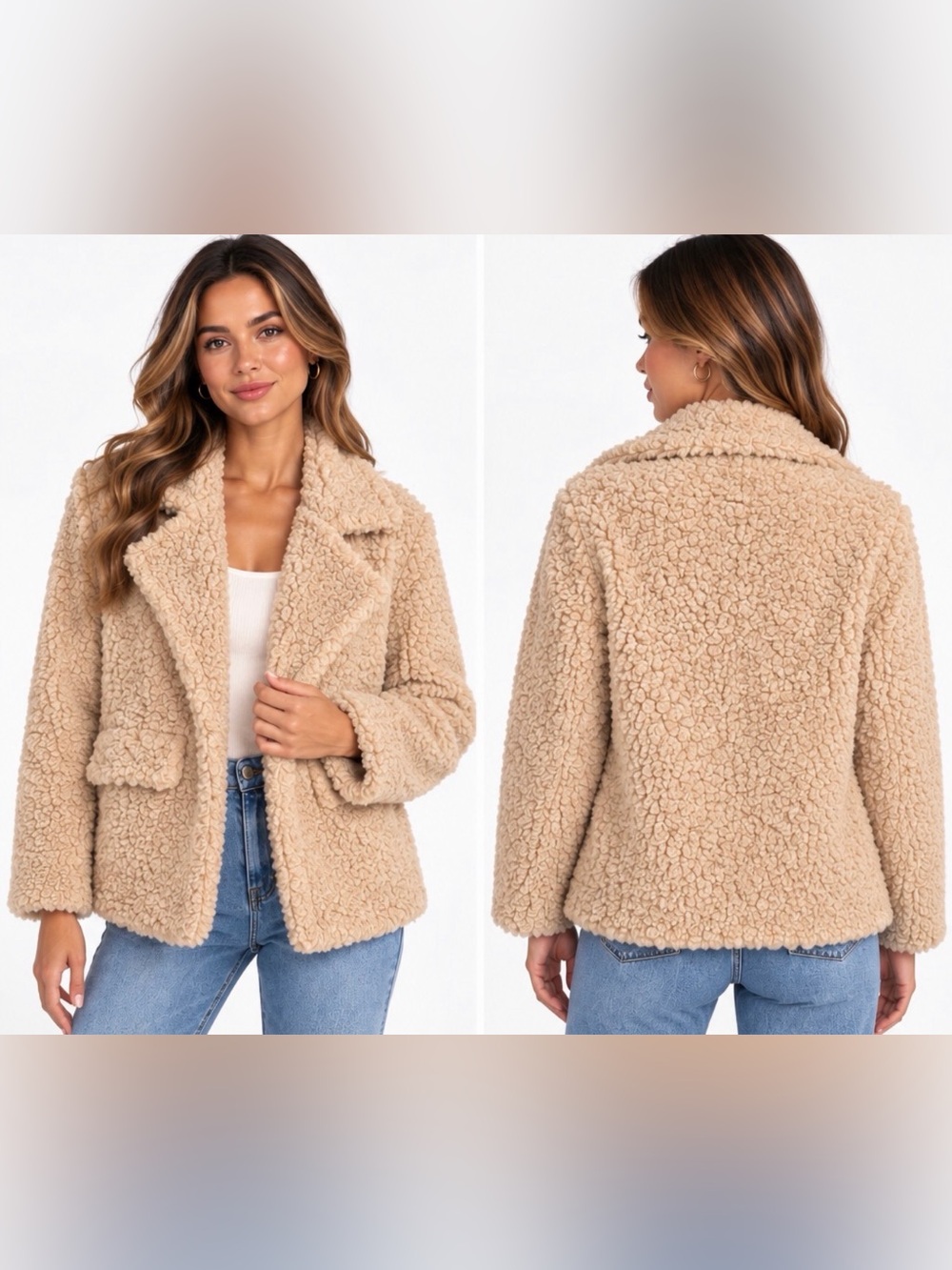 Cream Teddy Bouclé Jacket